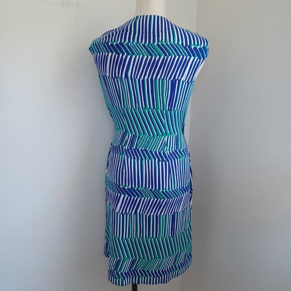 Tommy Bahama Wrap Dress Surplice Style Colorful Geometric Stripe Womens Small - Picture 3 of 12